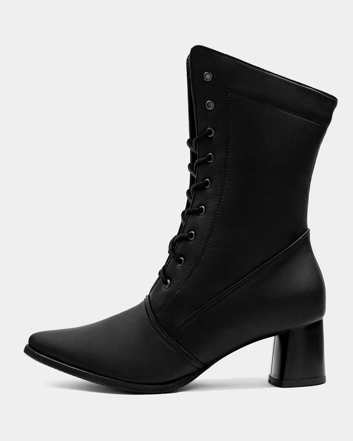 BOHEMA Damen vegan Hohe Stiefel Schwarz