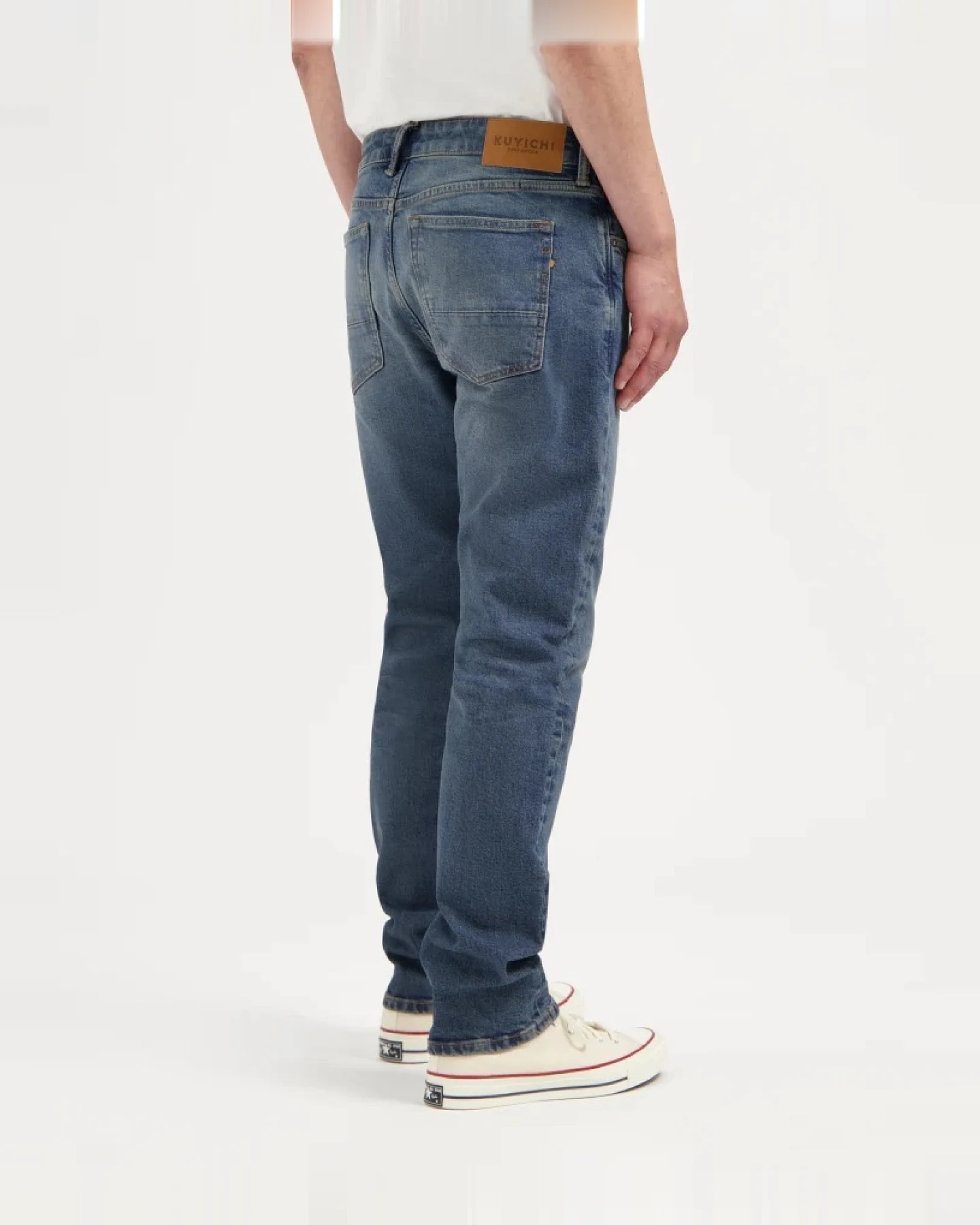 Kuyichi Herren vegan Jeans Nick Straight Broken Blue – Ansicht 2