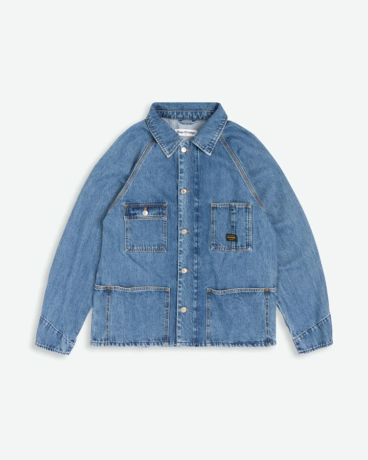 Kings of Indigo Herren vegan Jeansjacke Abi Blue Reef Mid