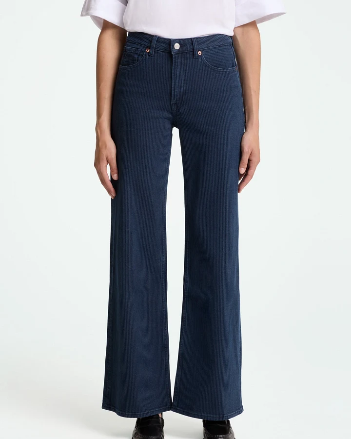 Kings of Indigo Damen vegan Jeans Flare Jane Mid Indigo Cord