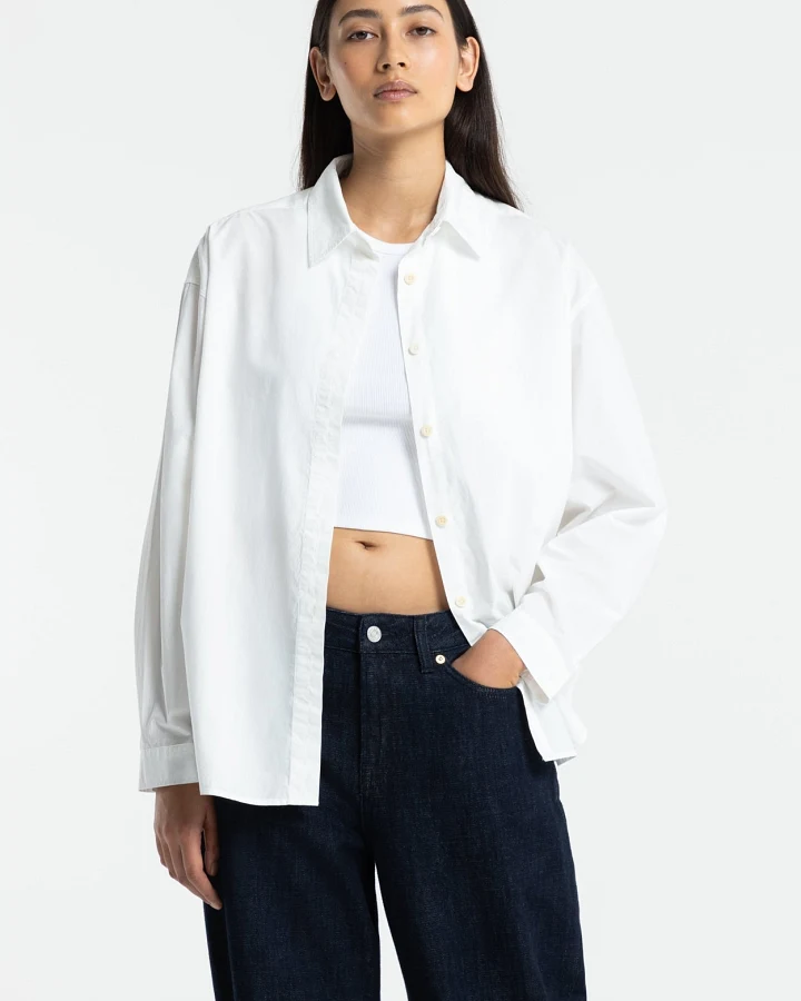 Kings of Indigo Damen vegan Hemd Helen Langarm Weiß