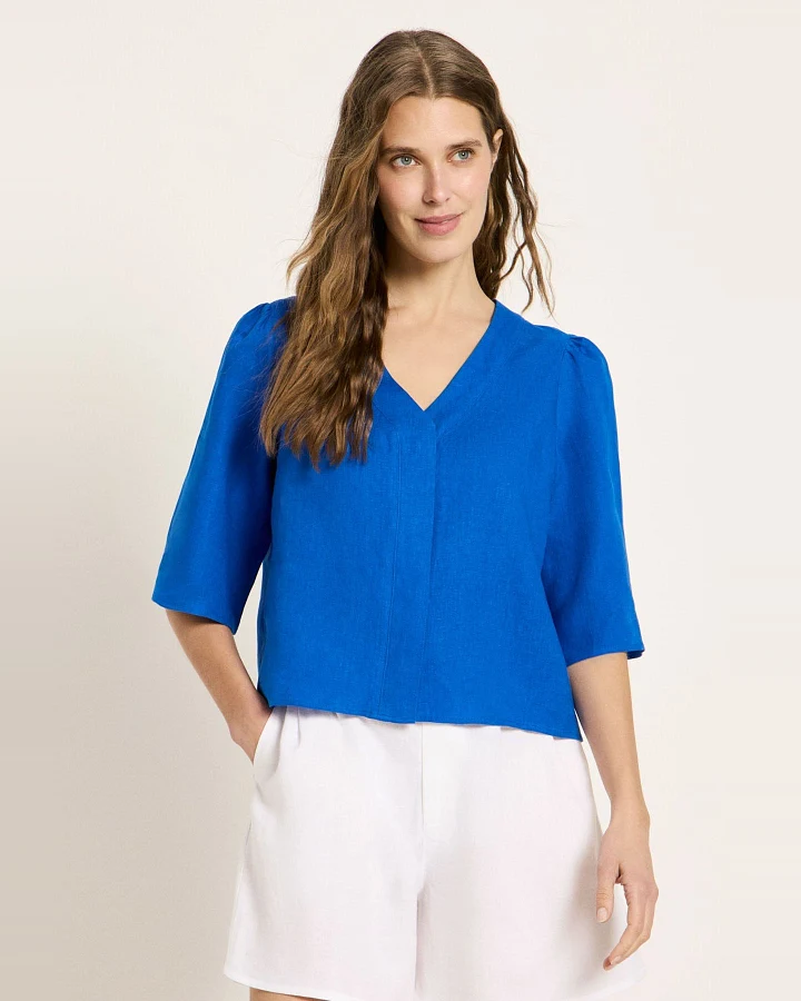 Bluse 3/4 Arm Blau