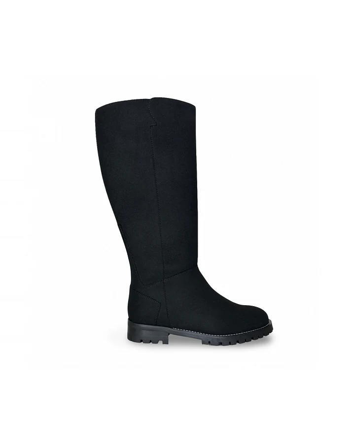 NAE Damen vegan Overknee Stiefel Irem Schwarz