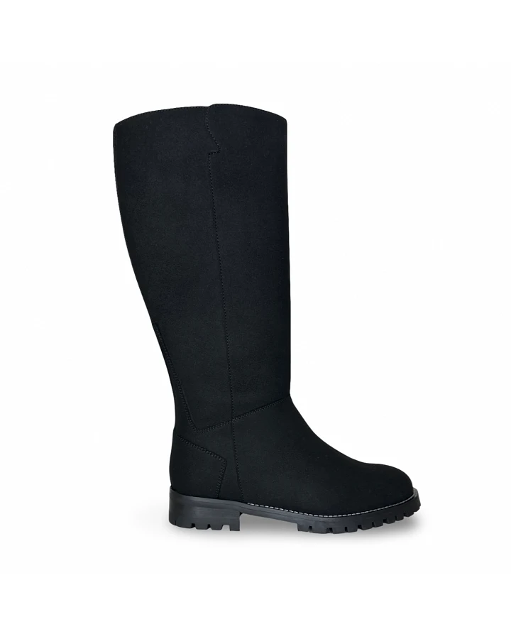 NAE Damen vegan Overknee Stiefel Irem Schwarz