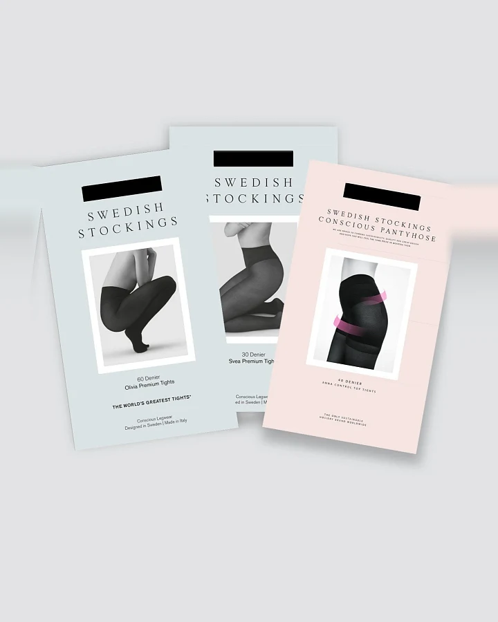Swedish Stockings Damen vegan Set Strumpfhose Olivia Svea Anna Schwarz