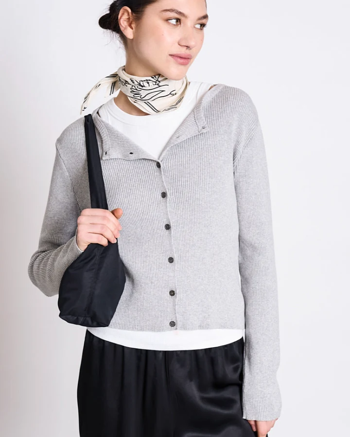 JAN 'N JUNE Damen vegan Strickjacke Glimt Hellgrau Gots