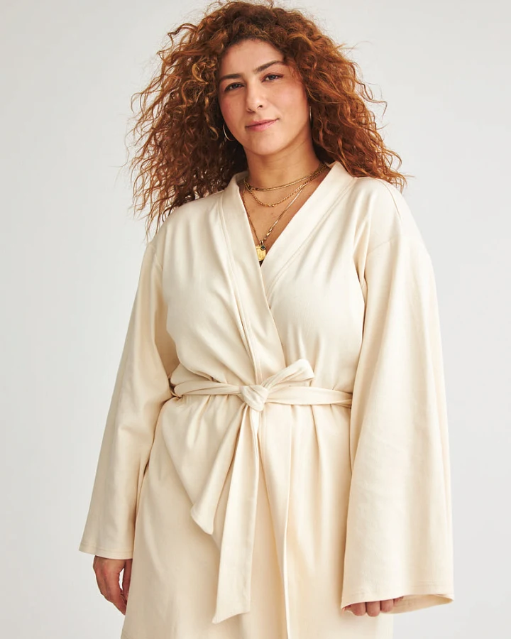 Baìge the Label Damen vegan Wickelkleid/Jacke Bali Natural