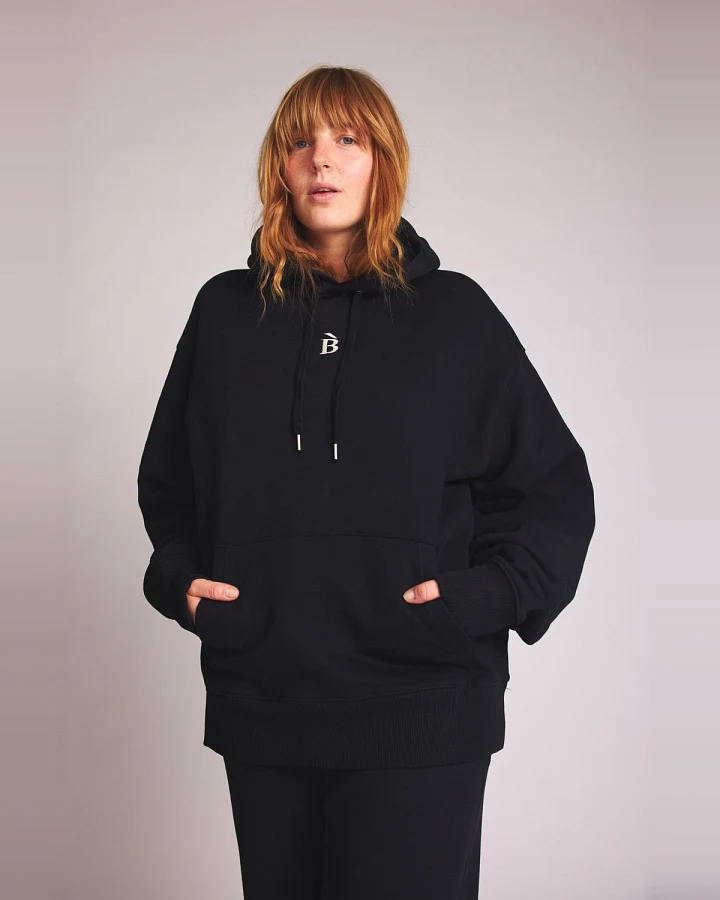 Baìge the Label Damen vegan Hoodie Mit B-Stich Schwarz