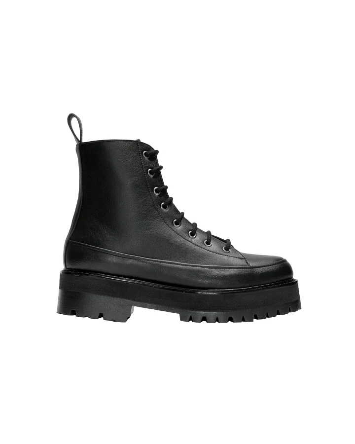 Green Laces Herren vegan Stiefel Chunky Lace-Up Nour Schwarz
