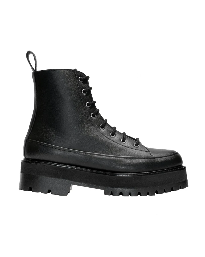 Green Laces Herren vegan Stiefel Chunky Lace-Up Nour Schwarz