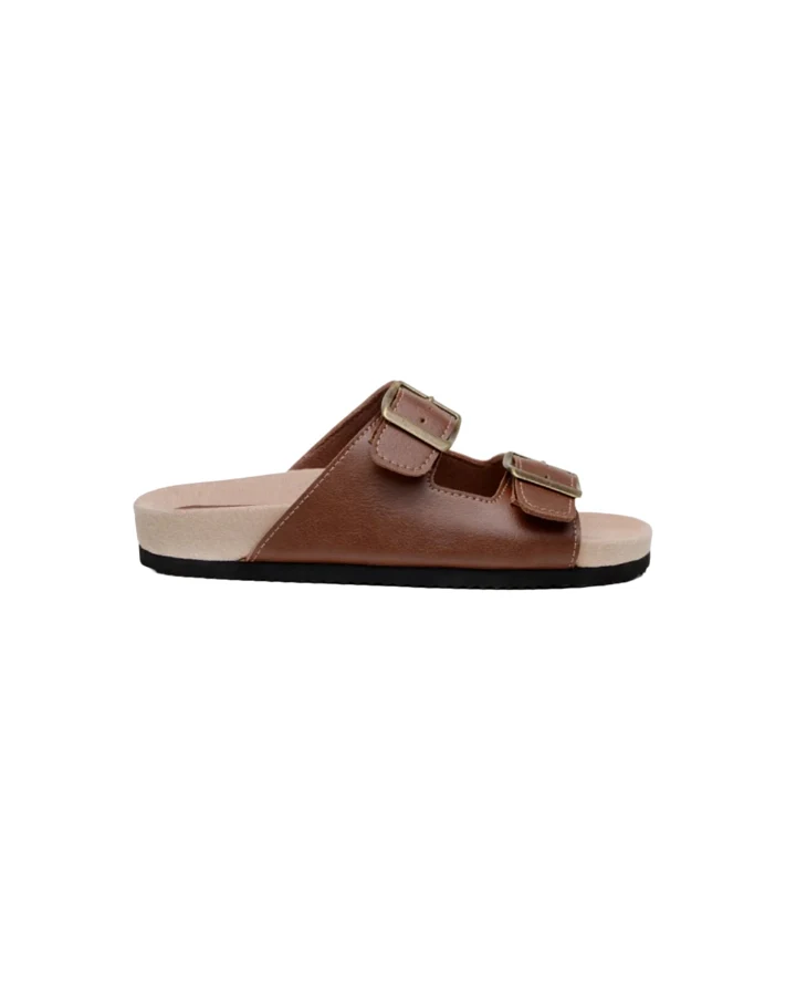 Green Laces Herren vegan Sandalen Zwei Riemen Truda Kastanie Braun