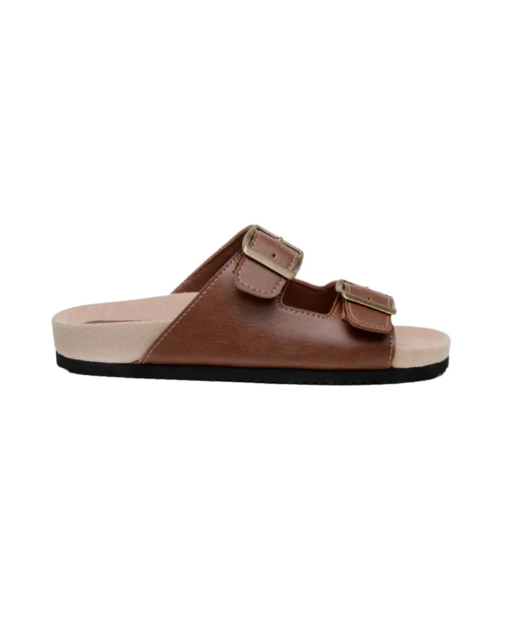 Green Laces Herren vegan Sandalen Zwei Riemen Truda Kastanie Braun