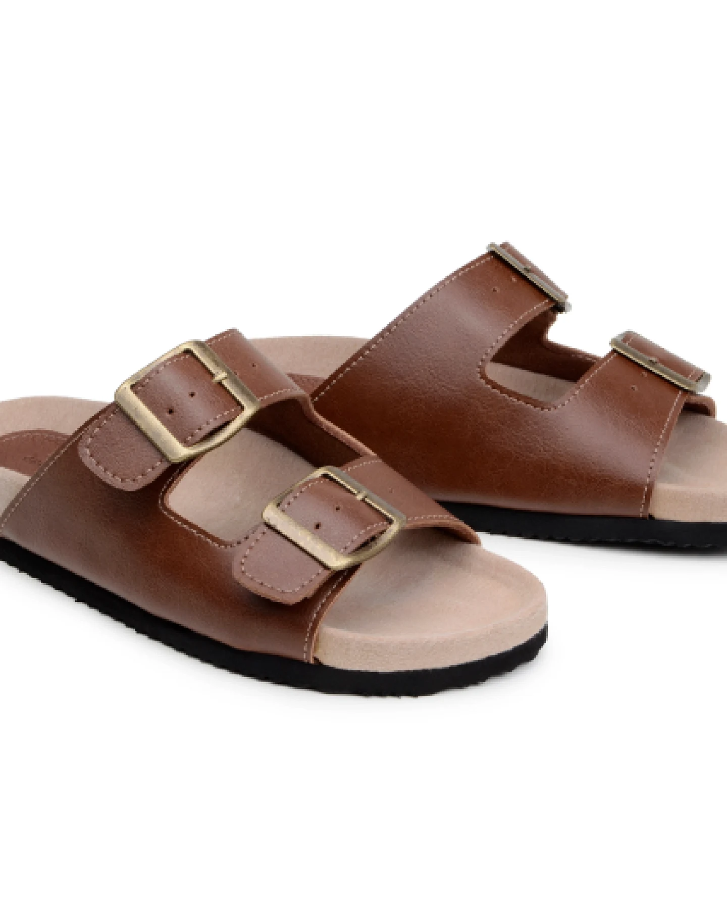 Green Laces Herren vegan Sandalen Zwei Riemen Truda Kastanie Braun – Ansicht 2