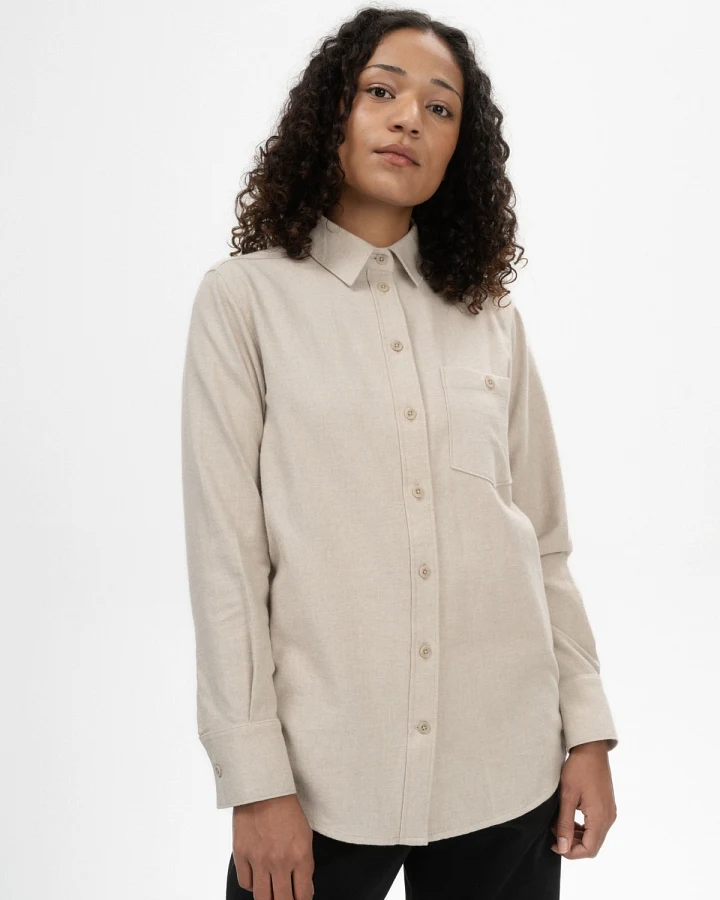 MELA Damen vegan Hemd Flanell Akhela Birch Melange