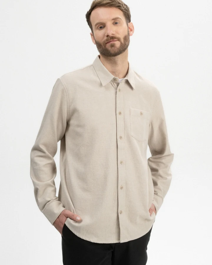 MELA Herren vegan Hemd Flanell Sahel Birke