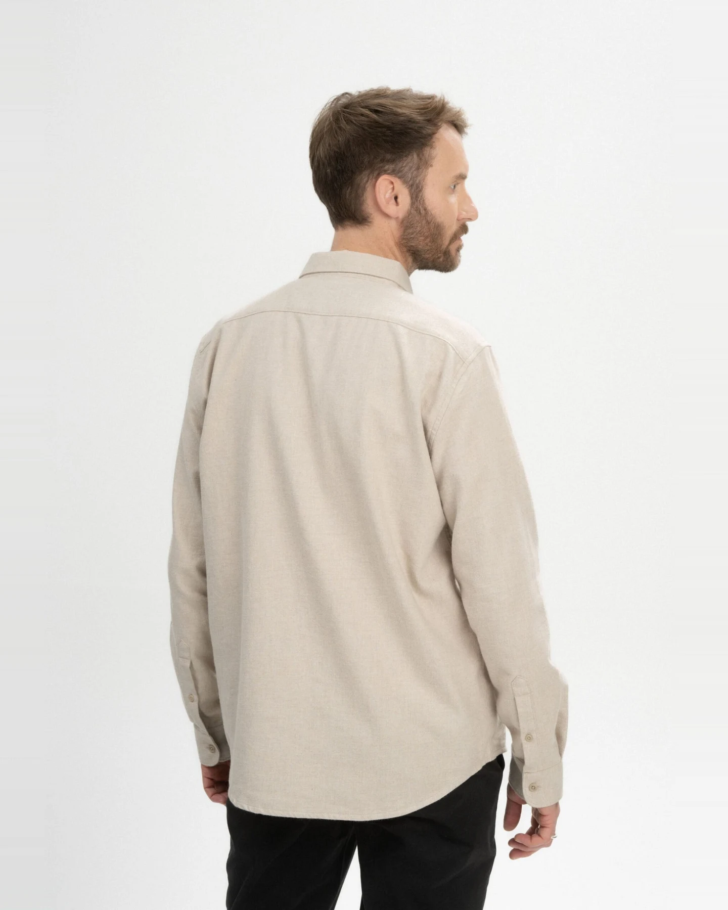 MELA Herren vegan Hemd Flanell Sahel Birke – Ansicht 2