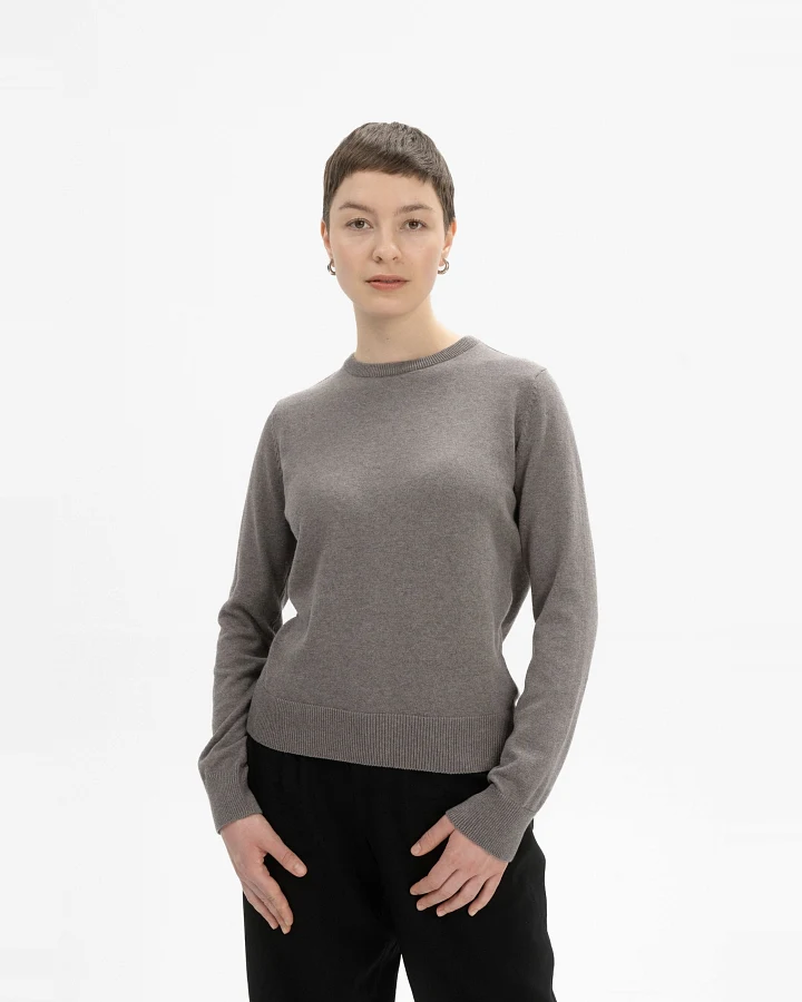 MELA Damen vegan Strickpullover Dhana Bär Melange