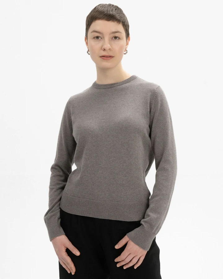 MELA Damen vegan Strickpullover Dhana Bär Melange