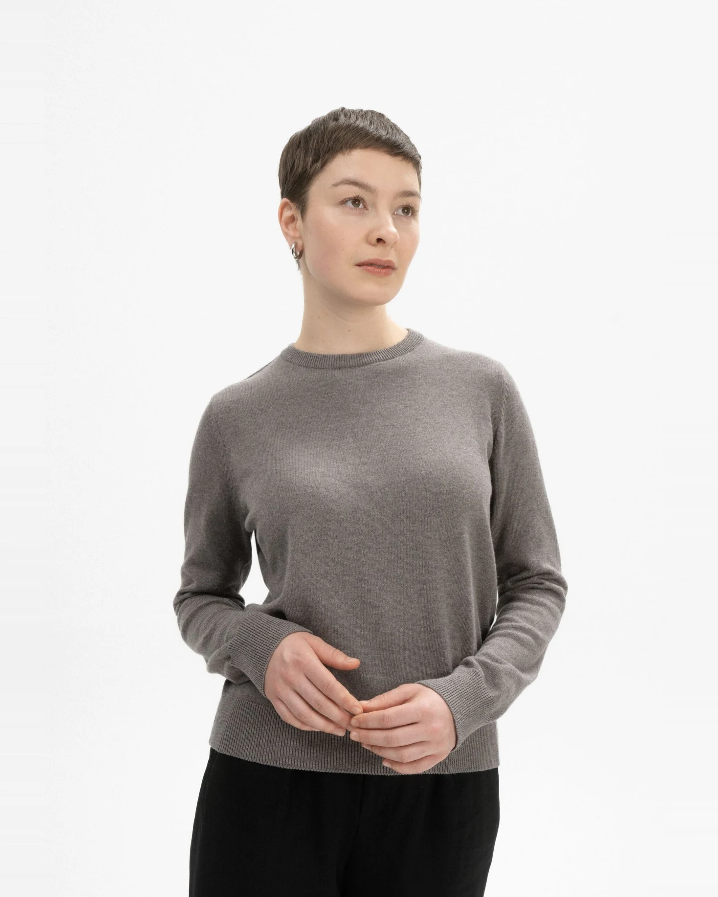 MELA Damen vegan Strickpullover Dhana Bär Melange – Ansicht 2