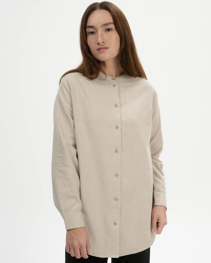 MELA Damen vegan Hemd Flanell Aaban Birke Melange