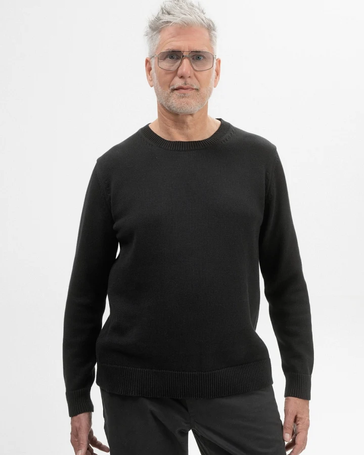 MELA Herren vegan Strickpullover Charun Schwarz