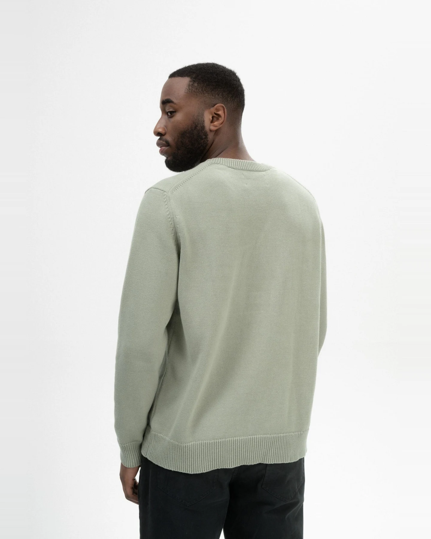 MELA Herren vegan Strickpullover Charun Grüner Ton – Ansicht 2