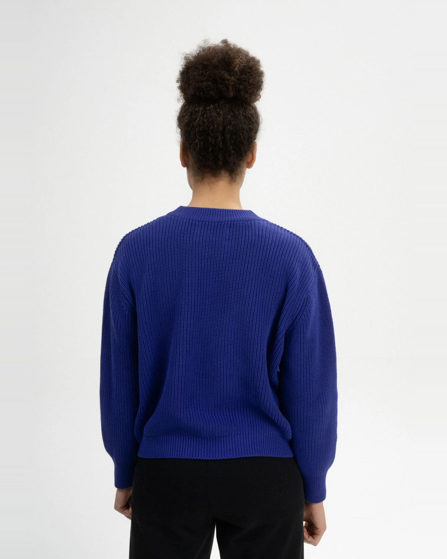 MELA Damen vegan Strickpullover Rippe Adah Bold Blue – Ansicht 2