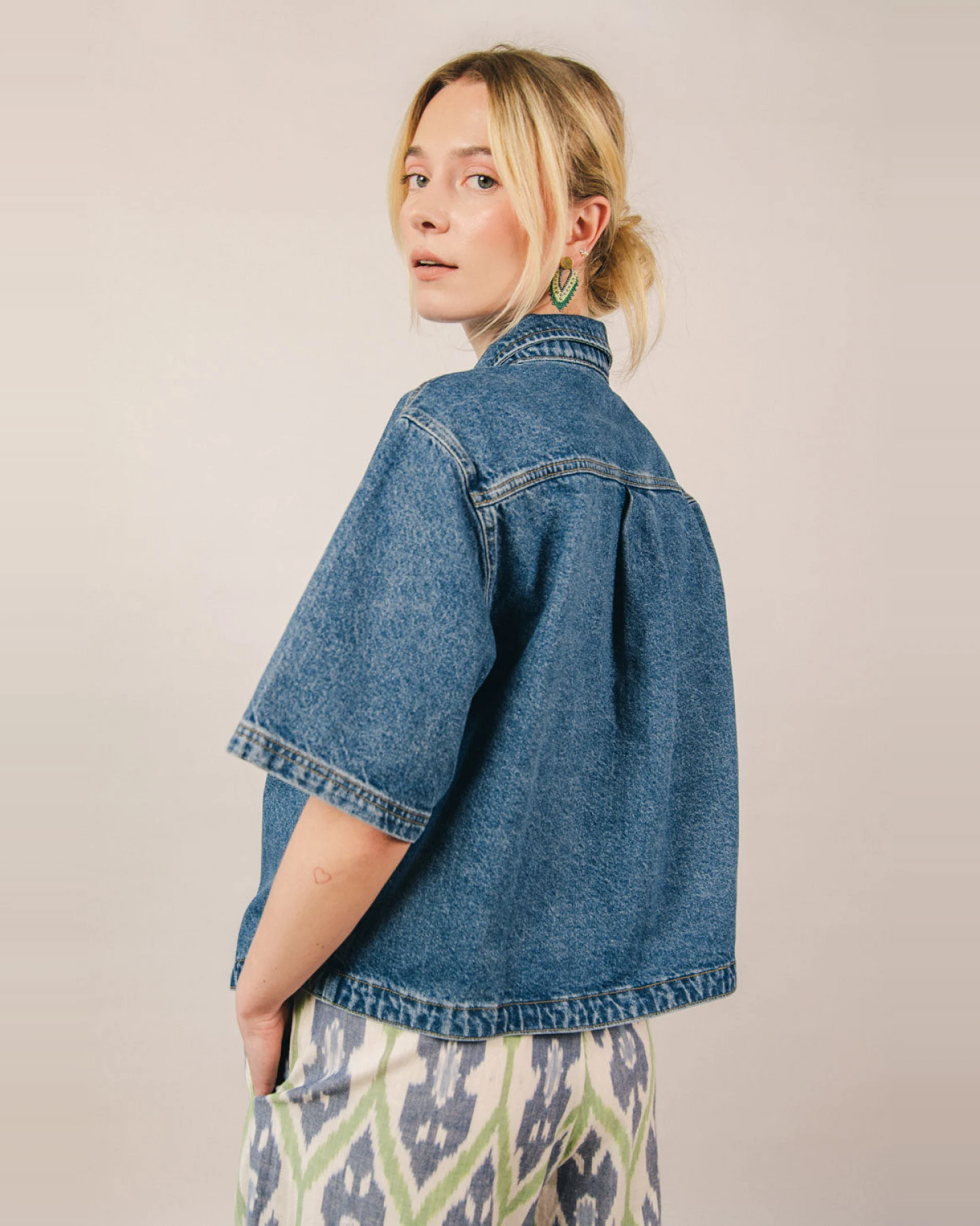 el.résidu Damen vegan Hemd Isa Blau – Ansicht 2