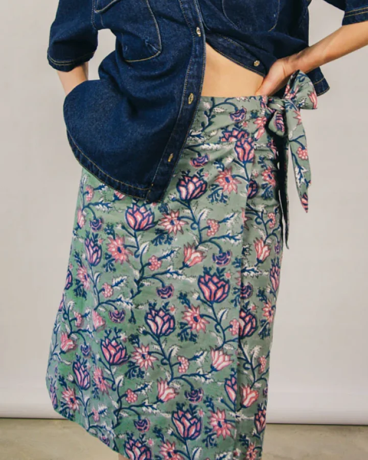 el.résidu Damen vegan Rock Amira Lang Teal Grün