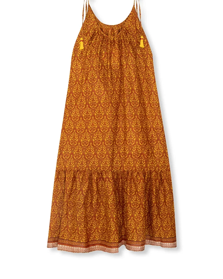 el.résidu Damen vegan Kleid Myra Orange