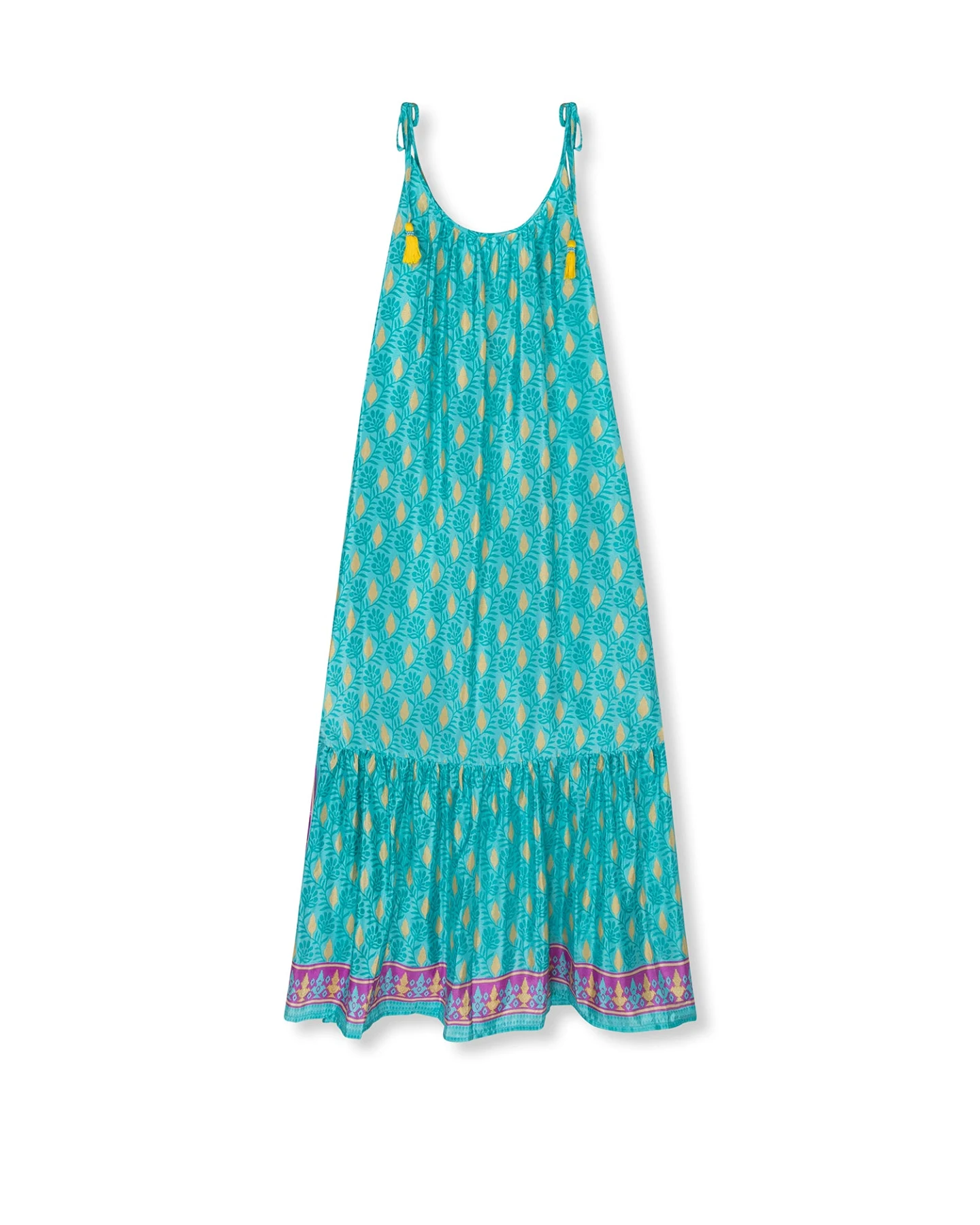el.résidu Damen vegan Kleid Myra Teal Blue – Ansicht 2