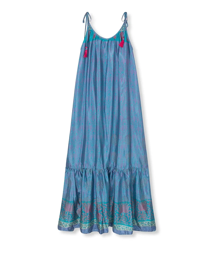 el.résidu Damen vegan Kleid Myra Hellblau