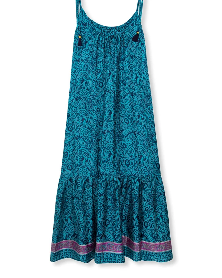 el.résidu Damen vegan Kleid Myra Blau/Marineblau