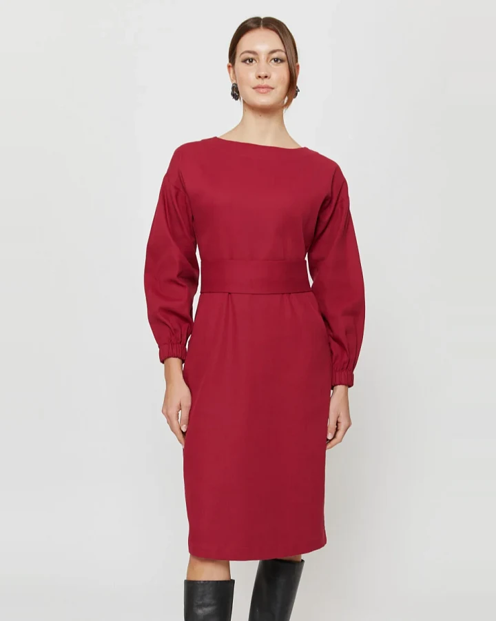 AYANI Damen vegan Kleid Stefanie Red Bordo