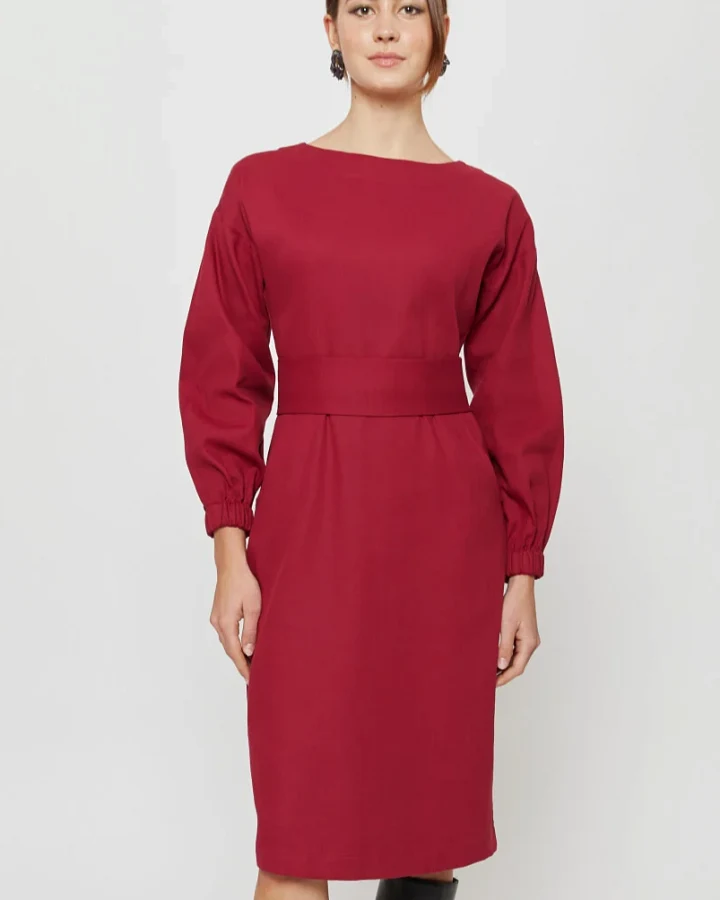 AYANI Damen vegan Kleid Stefanie Red Bordo