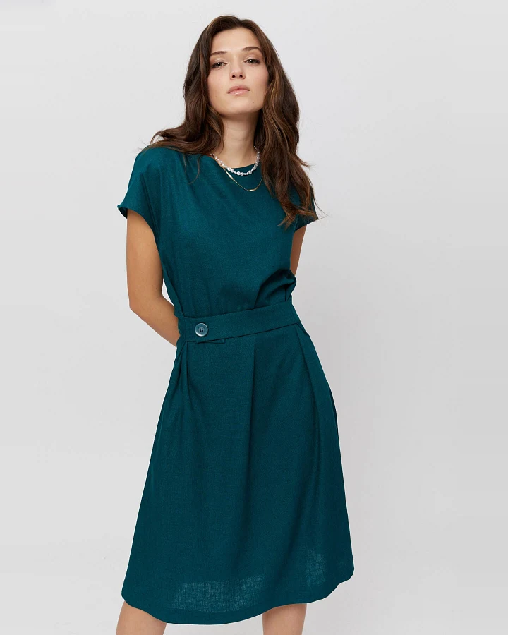 AYANI Damen vegan Kleid Sati Deep Teal
