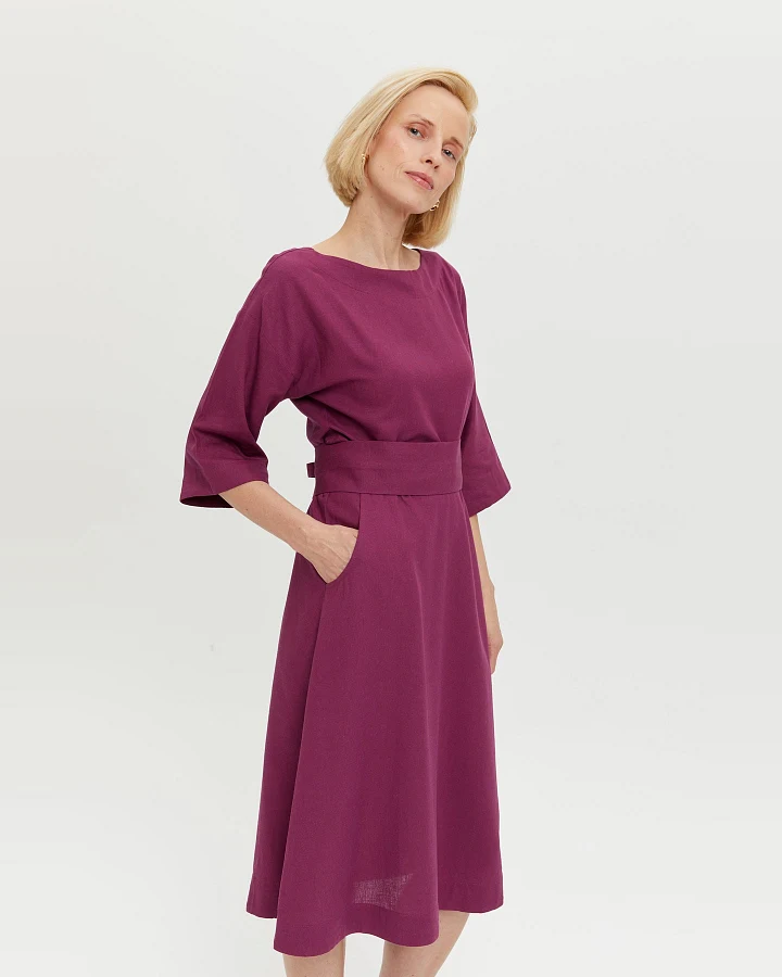 AYANI Damen vegan Kleid Mähne Magenta Lila