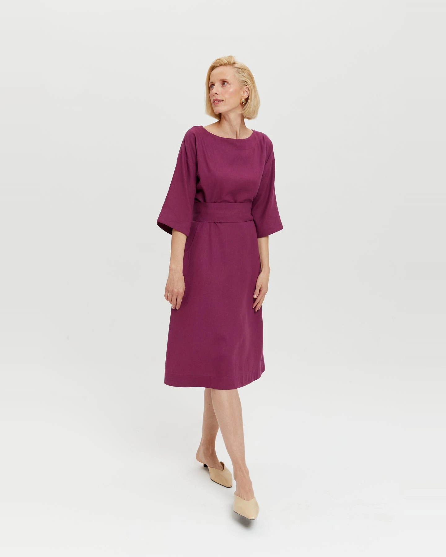 AYANI Damen vegan Kleid Mähne Magenta Lila – Ansicht 2