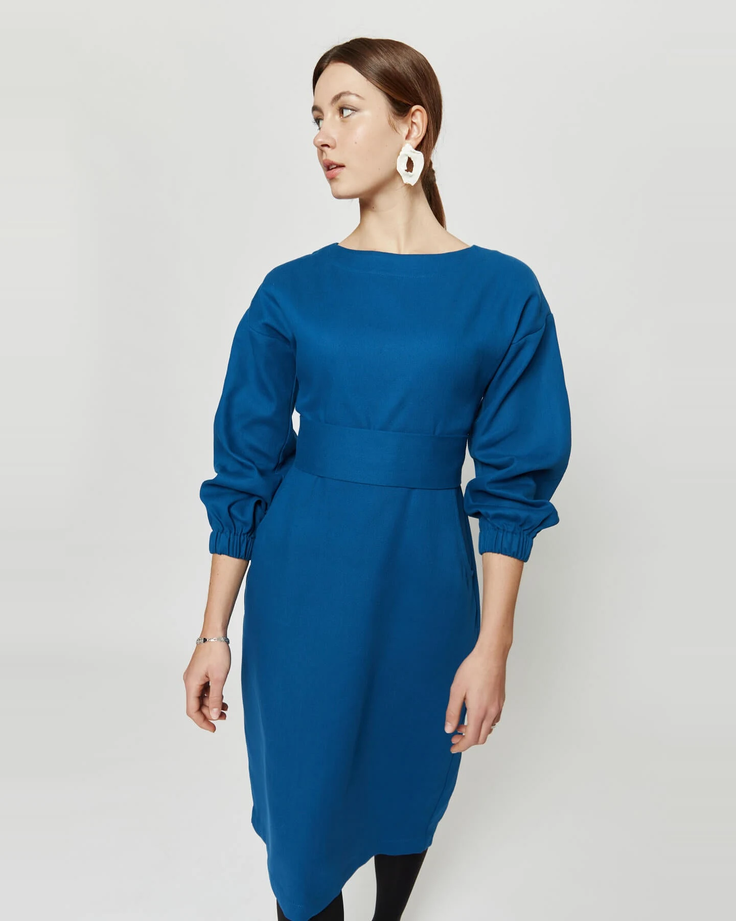 AYANI Damen vegan Kleid Stefanie Petrol Blau – Ansicht 2