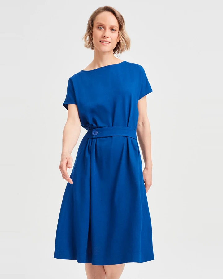 AYANI Damen vegan Kleid Sati Ozeanblau