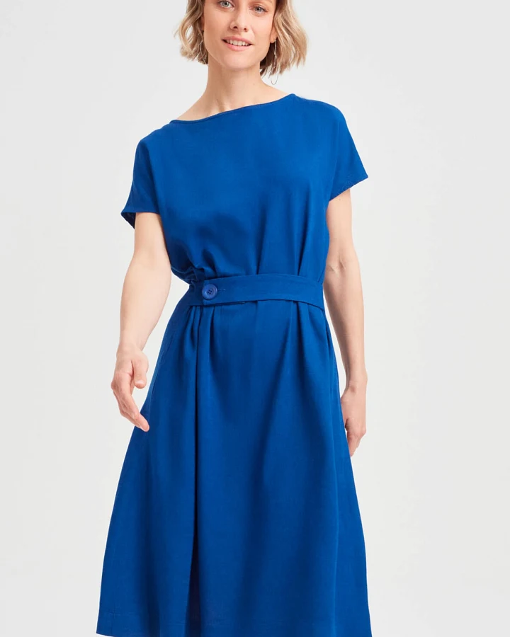 AYANI Damen vegan Kleid Sati Ozeanblau