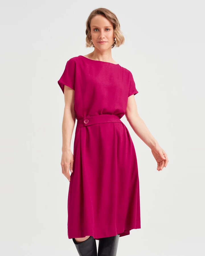AYANI Damen vegan Kleid Sati Kirschenrot