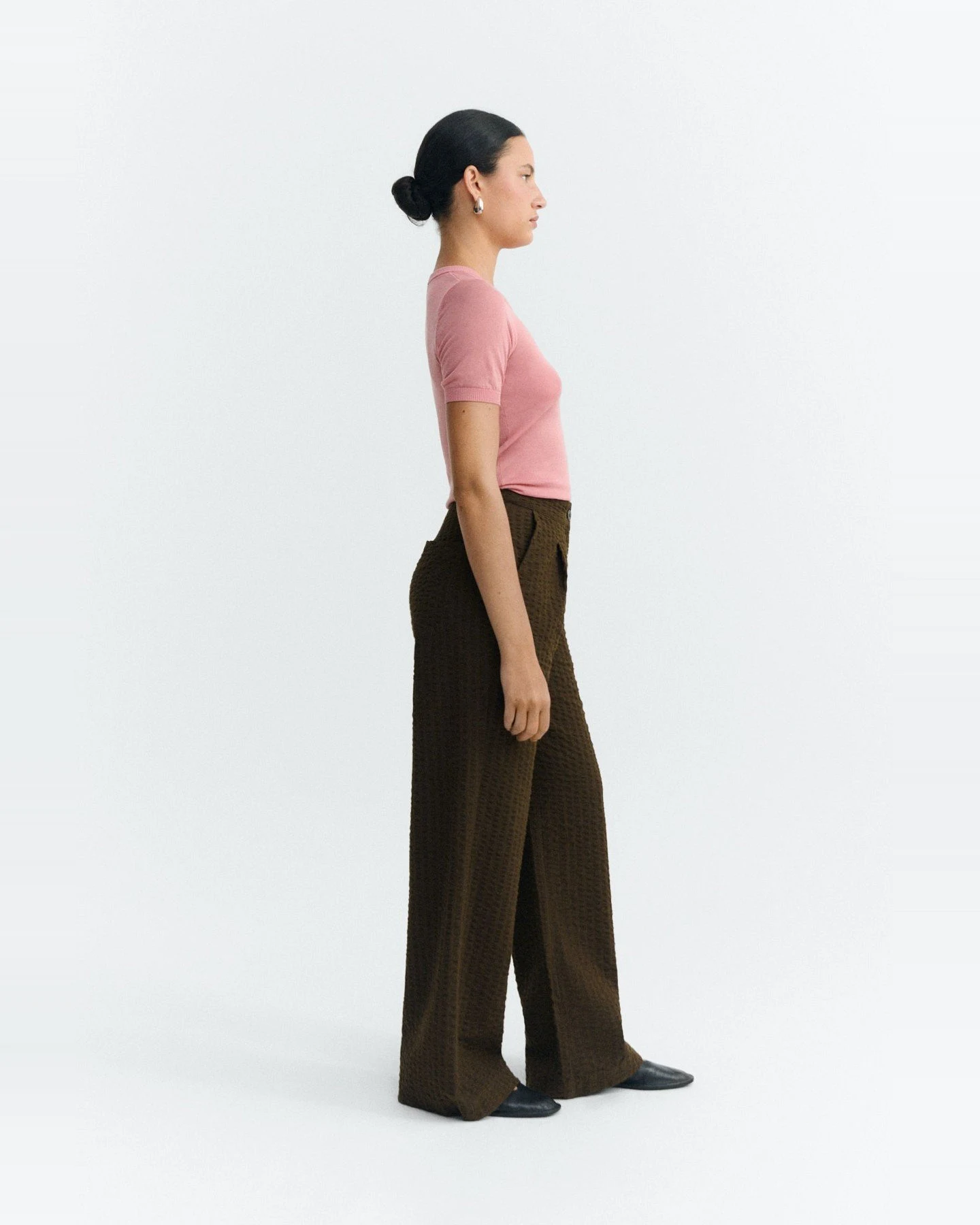 Hose Manolita Seersucker Braun – Ansicht 2