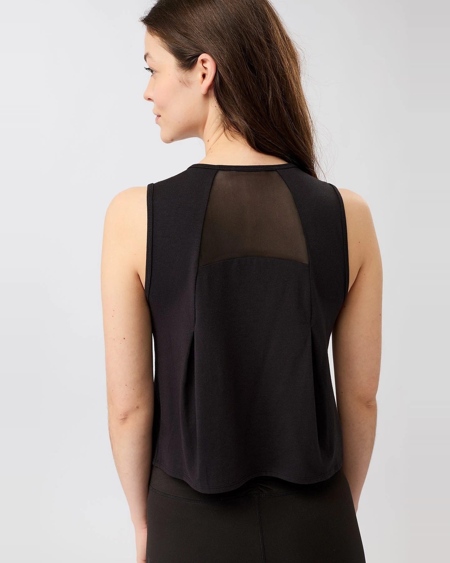 MANDALA Damen vegan Tank Top Cropped Activewear Schwarz – Ansicht 2