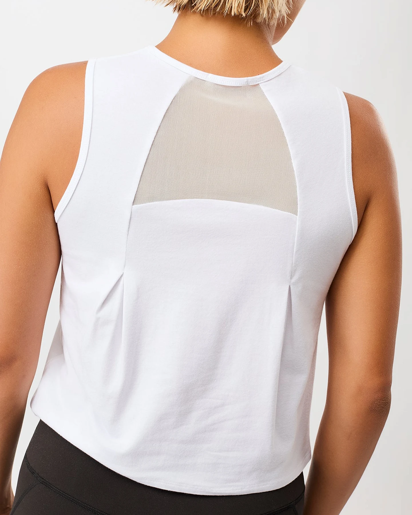 MANDALA Damen vegan Tank Top Cropped Activewear Weiß – Ansicht 2