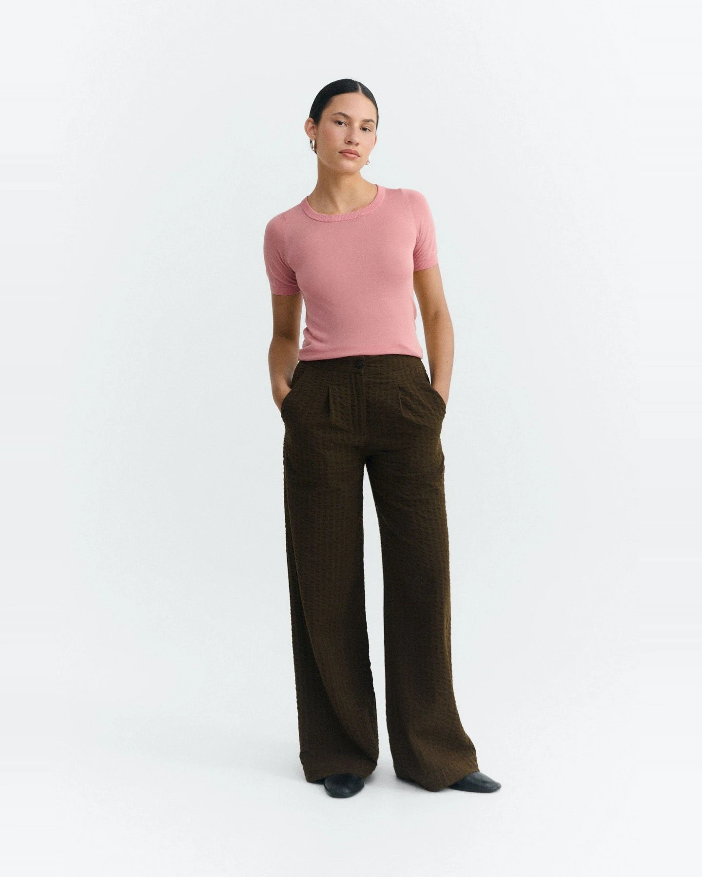 Hose Manolita Seersucker Braun – Ansicht 3