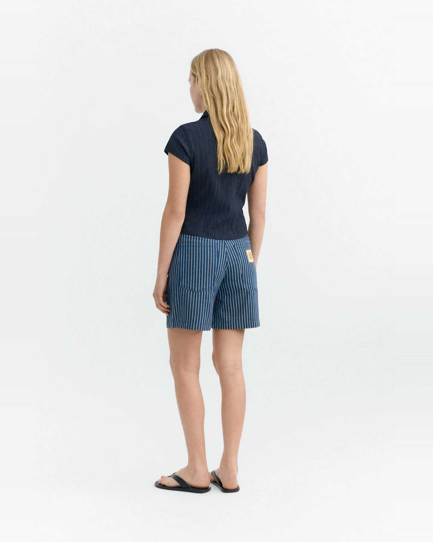 Shorts Luisa Railway Stripes Blau – Ansicht 3