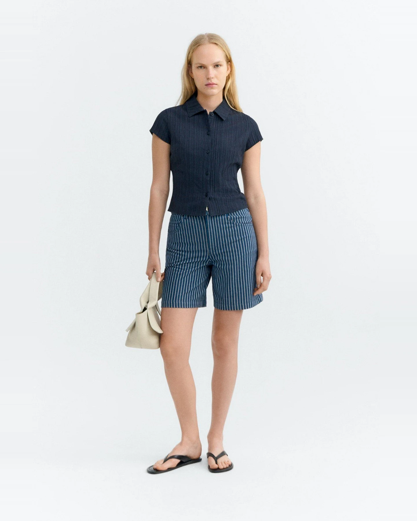 Shorts Luisa Railway Stripes Blau – Ansicht 2