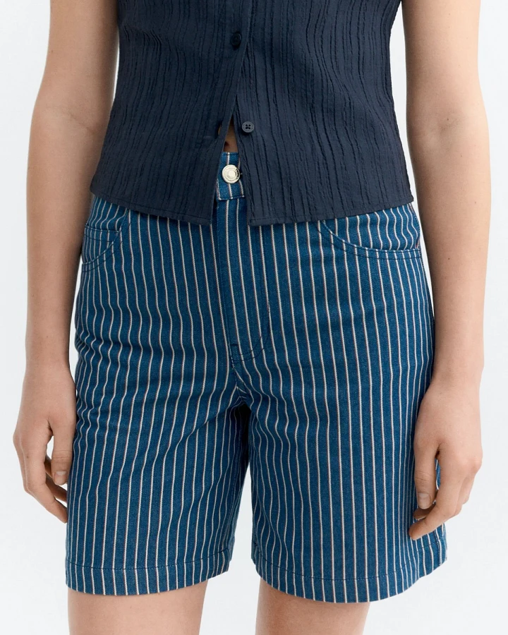 Shorts Luisa Railway Stripes Blau