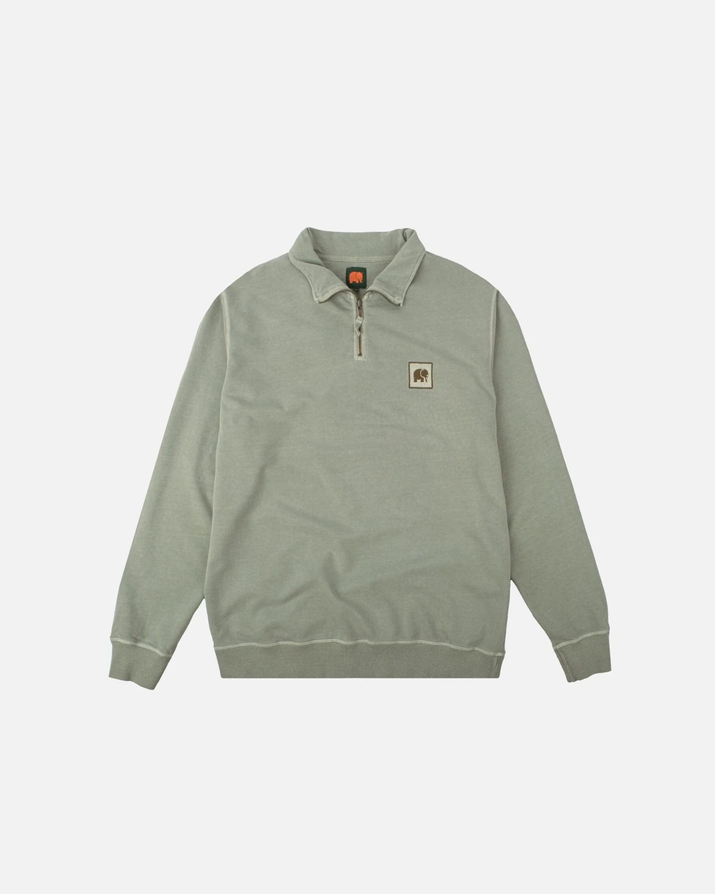 Trendsplant Herren vegan Pullover Quarter Zip Sauce Pigment Silber Grün – Ansicht 2